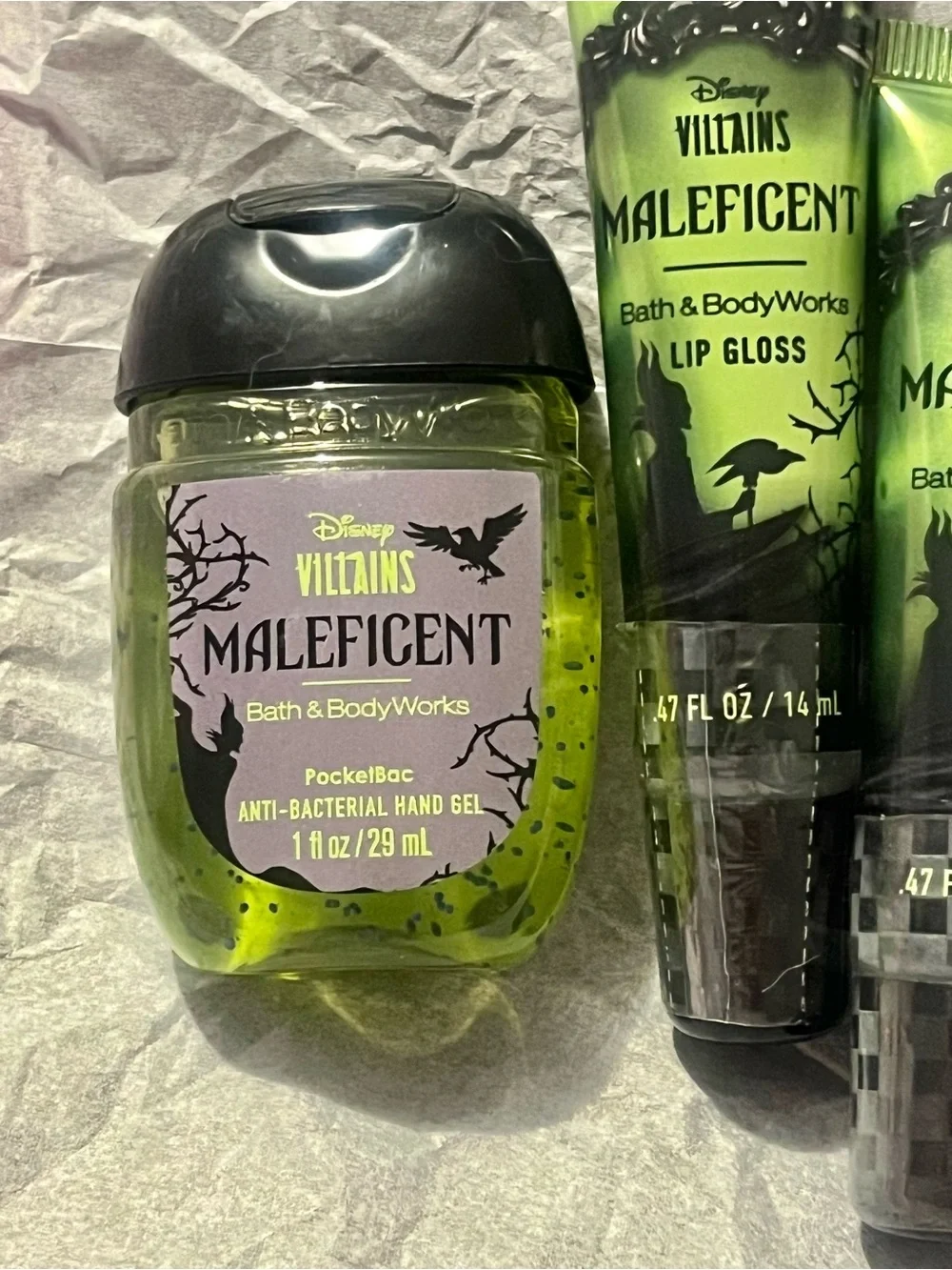 Bath & Body Works Disney Villains Maleficent Evil Queen Lip Gloss/Hand Sanitizer
